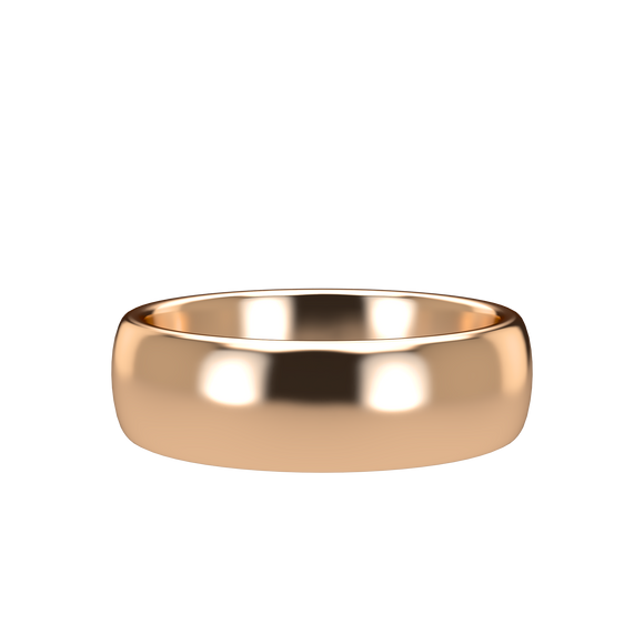 Domed 6mm Pink Gold Band