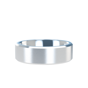 Chamfer 6mm White Gold Band