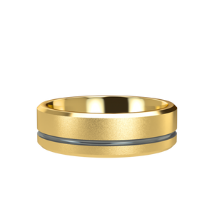 Grooved 6mm Yellow Gold Band