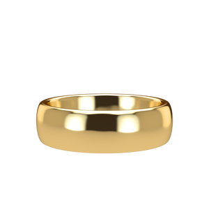 Domed 6mm Yellow Gold Band