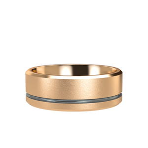 Grooved 7mm Pink Gold Band