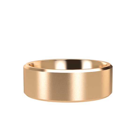 Chamfer 7mm Pink Gold Band