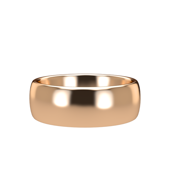 Domed 7mm Pink Gold Band