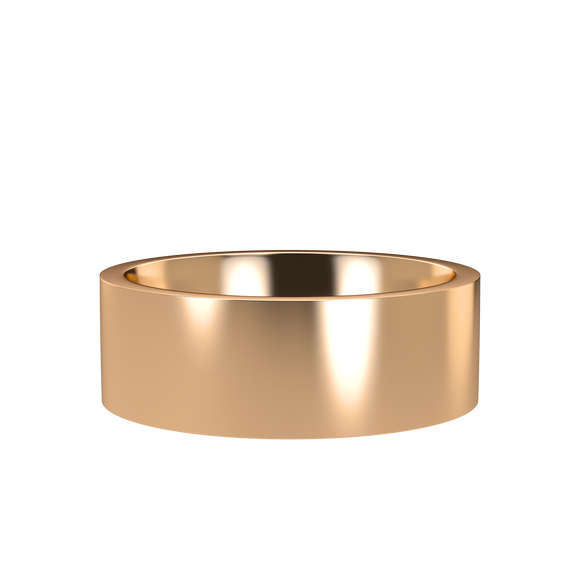 Flat 7mm Pink Gold Band