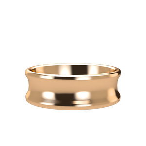 Concave 7mm Pink Gold Band