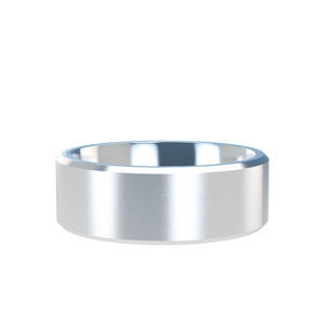 Chamfer 7mm White Gold Band