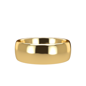 Domed 7mm Yellow Gold Band