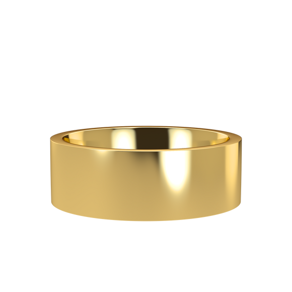 Flat 7mm Yellow Gold Band