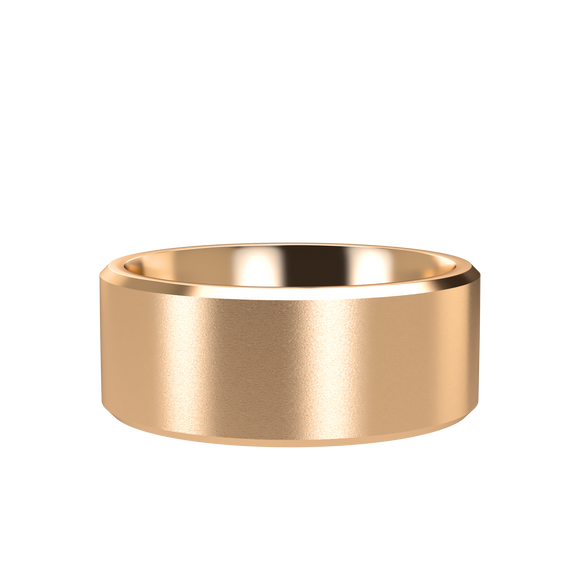 Chamfer 8mm Pink Gold Band