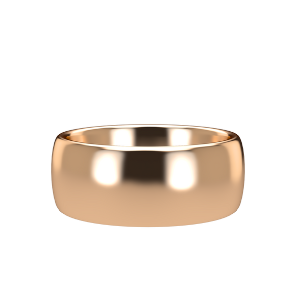 Domed 8mm Pink Gold Band