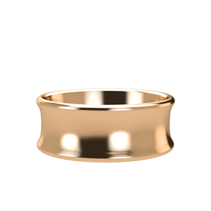 Concave 8mm Pink Gold Band