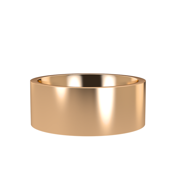 Flat 8mm Pink Gold Band