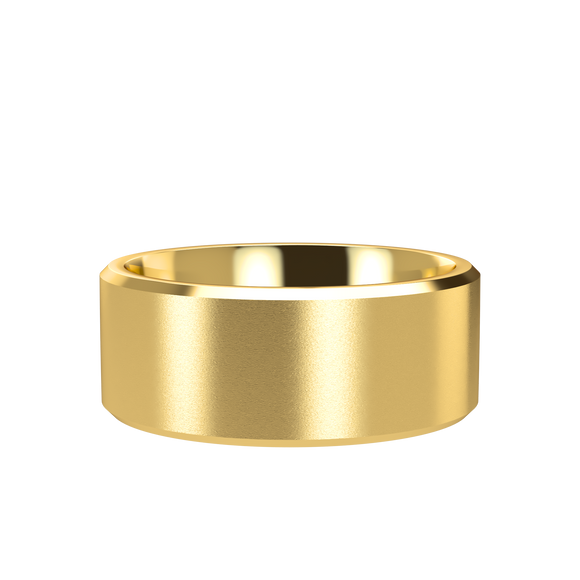 Chamfer 8mm Yellow Gold Band