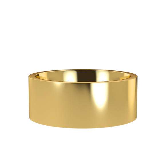 Flat 8mm Yellow Gold Band