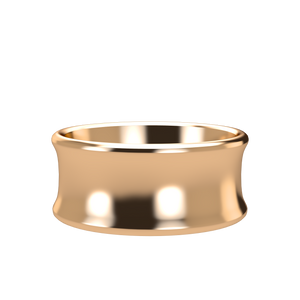 Concave 9mm Pink Gold Band