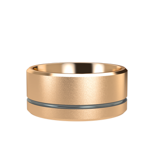 Grooved 9mm Pink Gold Band