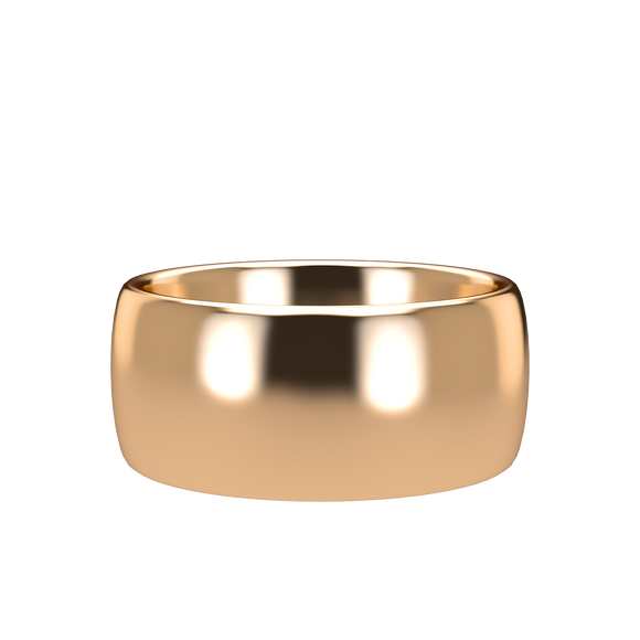 Domed 9mm Pink Gold Band