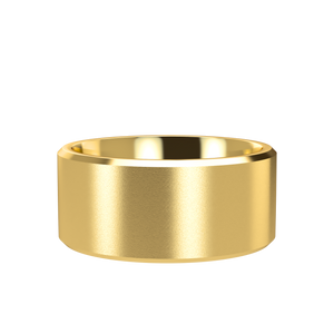 Chamfer 9mm Yellow Gold Band