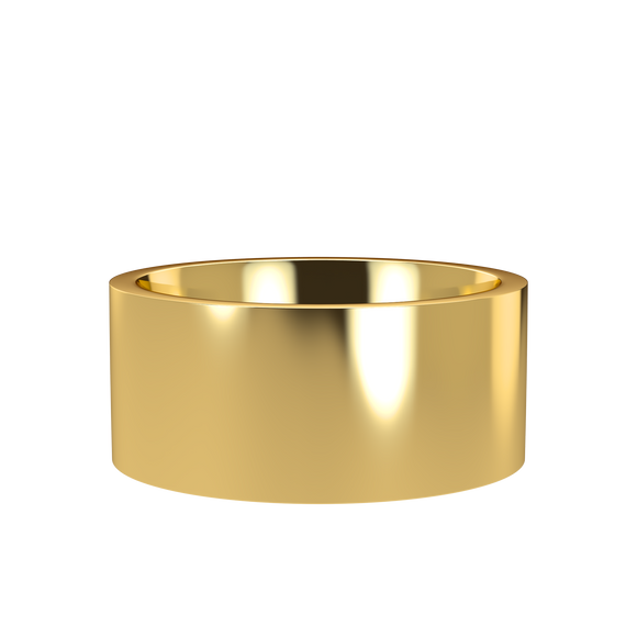 Flat 9mm Yellow Gold Band