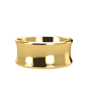 Concave 9mm Yellow Gold Band