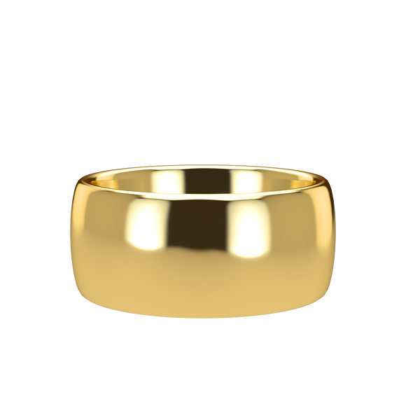 Domed 9mm Yellow Gold Band