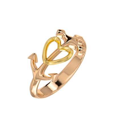 Heart Anchor Ring - ™ Joaillerie VCL