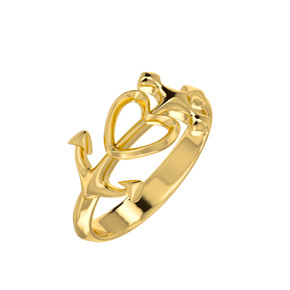 Heart Anchor Ring - ™ Joaillerie VCL