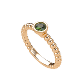 Green Sapphire Bubble Stackable Bezel Solitaire