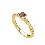 Pink Sapphire Bubble Stackable Bezel Solitaire