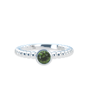 Green Sapphire Bubble Stackable Bezel Solitaire