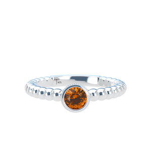 Orange Sapphire Bubble Stackable Bezel Solitaire