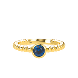 Blue Sapphire Bubble Stackable Bezel Solitaire