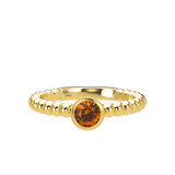 Orange Sapphire Bubble Stackable Bezel Solitaire