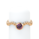 Pink Sapphire Bubble Wave Stackable Bezel Solitaire