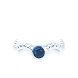 Blue Sapphire Bubble Wave Stackable Bezel Solitaire