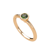 Green Sapphire Plain Stackable Bezel Solitaire