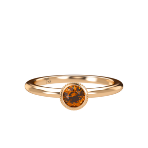 Orange Sapphire Plain Stackable Bezel Solitaire