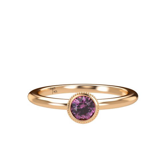 Pink Sapphire Plain Stackable Bezel Solitaire