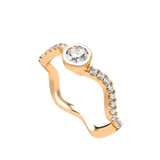 Pavé Wave Stackable Bezel Solitaire