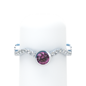 Pink Sapphire Pavé Stackable Prongs Solitaire