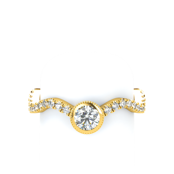 Pavé Wave Stackable Bezel Solitaire