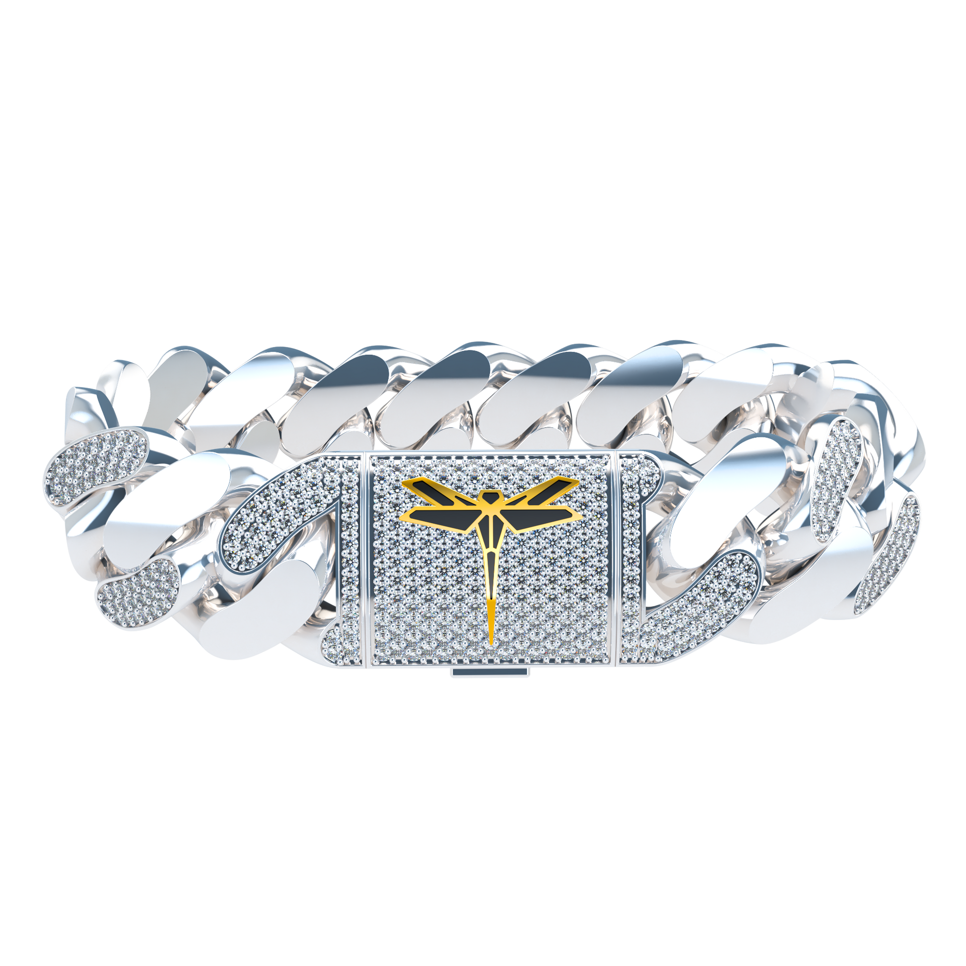 20mm Cuban Link Alternate Pavé Platinum - ™ Joaillerie VCL
