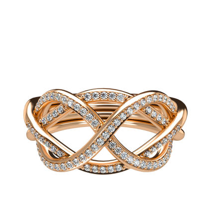 Classic puzzle ring with diamond pavé - ™ Joaillerie VCL