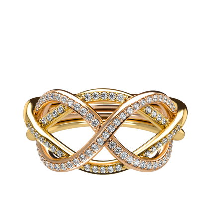 Classic puzzle ring with diamond pavé - ™ Joaillerie VCL