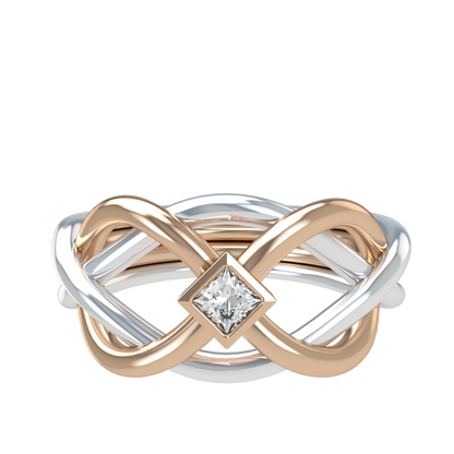 Classic puzzle ring - Princess cut diamond Bezel - ™ Joaillerie VCL