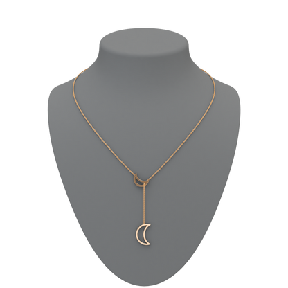Crescent Moon Lariat Necklace - ™ Joaillerie VCL