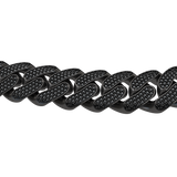 20mm Sterling Full Pavé Cuban Link Black Ruthenium plated