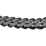 20mm Sterling Plain Cuban Link Black Ruthenium plated