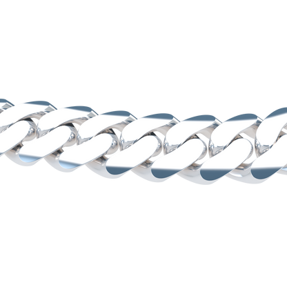 20mm Plain Cuban Link Platinum - ™ Joaillerie VCL