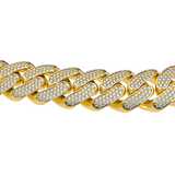 20mm Cuban Link Full Pavé Yellow Gold